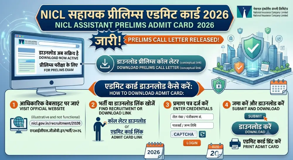 NICL Assistant Admit Card 2026 जारी, यहां से करें Prelims Call Letter Download 2 NICL Assistant Admit Card 2026