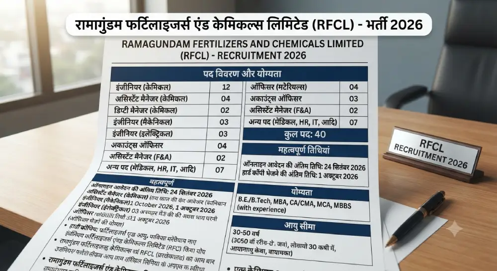 RFCL Recruitment 2026: 40 पदों पर भर्ती नोटिफिकेशन जारी, जानें पूरी जानकारी 2 RFCL Recruitment 2026