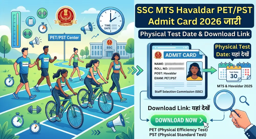 SSC MTS Havaldar PET/PST Admit Card 2026 जारी: डाउनलोड लिंक, Physical Test Date यहां देखें 2 SSC MTS Havaldar PET/PST Admit Card 2026