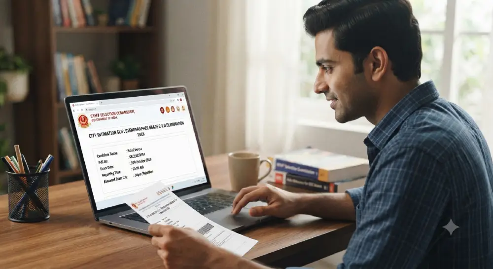SSC Stenographer City Intimation Slip 2026: परीक्षा शहर की जानकारी जारी, ऐसे करें चेक 2 SSC Stenographer City Intimation Slip 2026