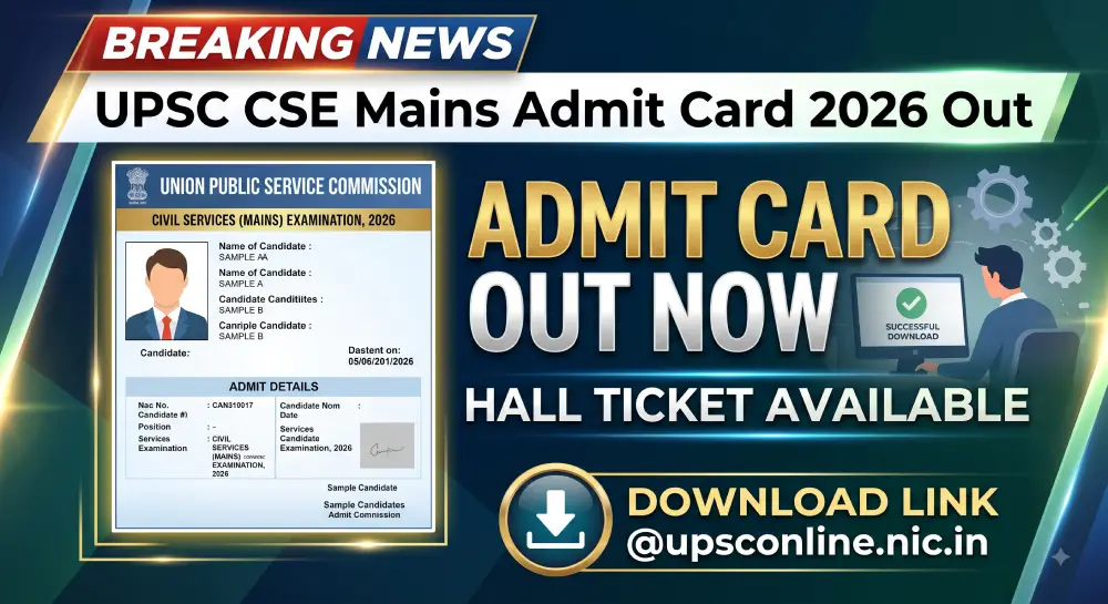 UPSC CSE Mains Admit Card 2026 Out, Hall Ticket Download Link @upsconline.nic.in 2 UPSC CSE Mains Admit Card 2026