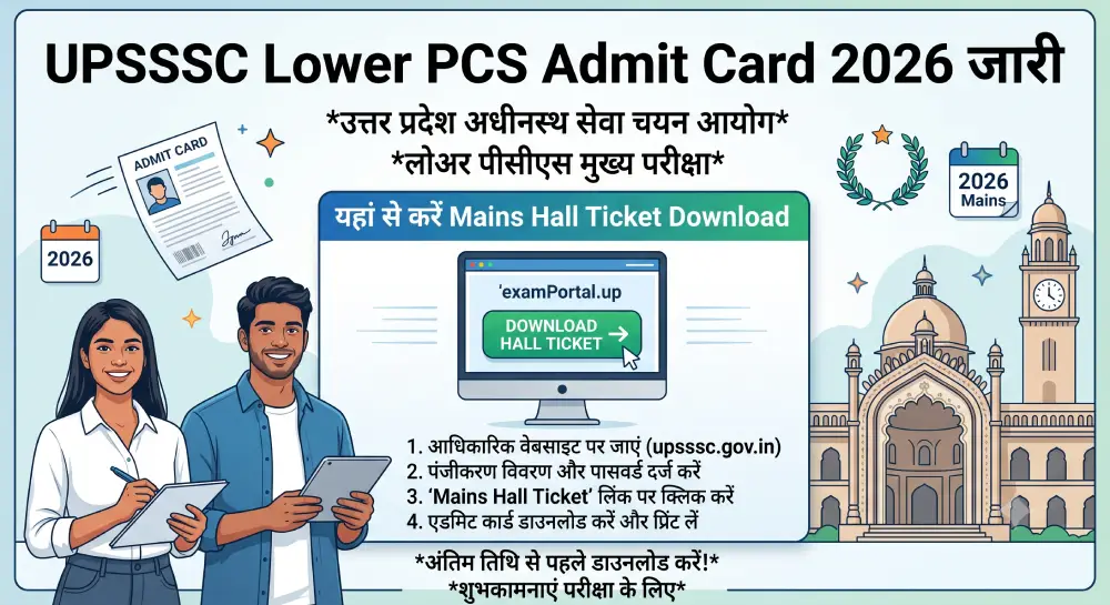 UPSSSC Lower PCS Admit Card 2026 जारी, यहां से करें Mains Hall Ticket Download 2 UPSSSC Lower PCS Admit Card 2026