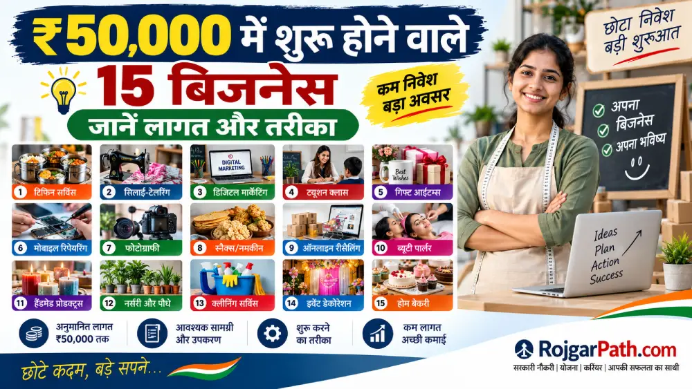 ₹50,000 में शुरू होने वाले 15 बिजनेस, कम लागत में ऐसे करें शुरुआत 2 ₹50,000 में शुरू होने वाले 15 बिजनेस