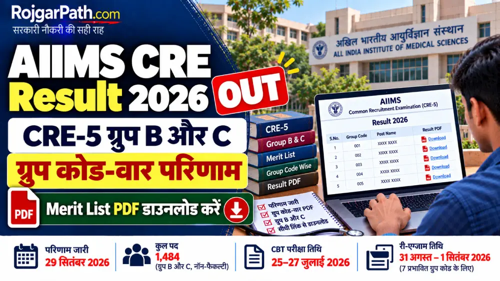 AIIMS CRE Result 2026 जारी: CRE-5 ग्रुप B और C का ग्रुप कोड-वार परिणाम PDF डाउनलोड करें 2 AIIMS CRE Result 2026