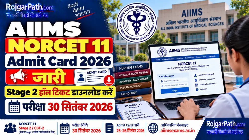 AIIMS NORCET 11 Admit Card 2026
