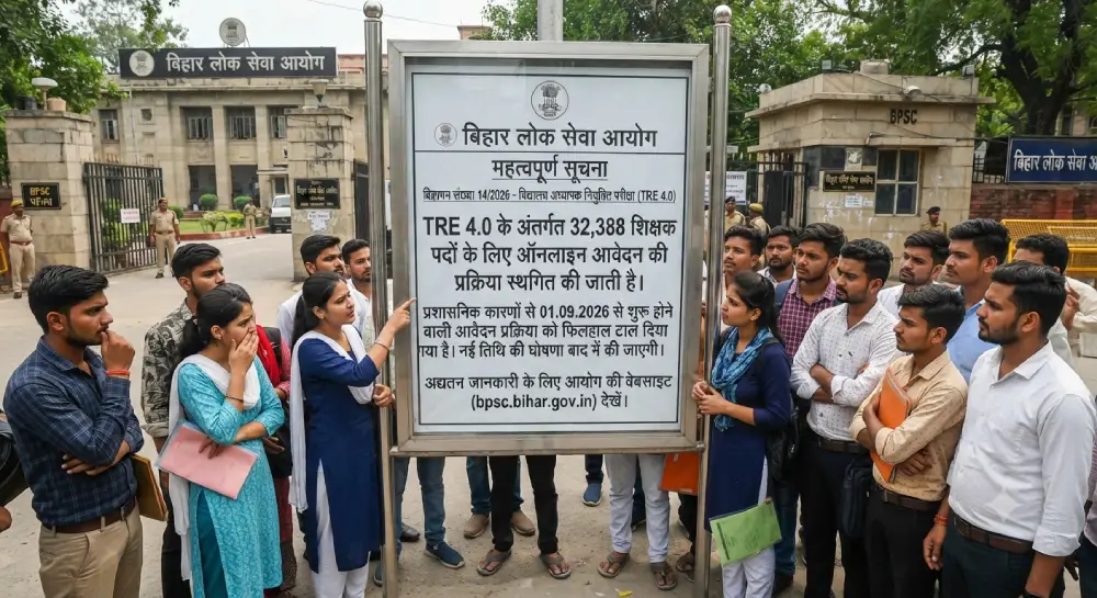 BPSC TRE 4.0 Application 2026 Postponed: 32,388 शिक्षक पदों के लिए आवेदन स्थगित, जानें नई तिथि 2 BPSC TRE 4.0 Application 2026 Postponed
