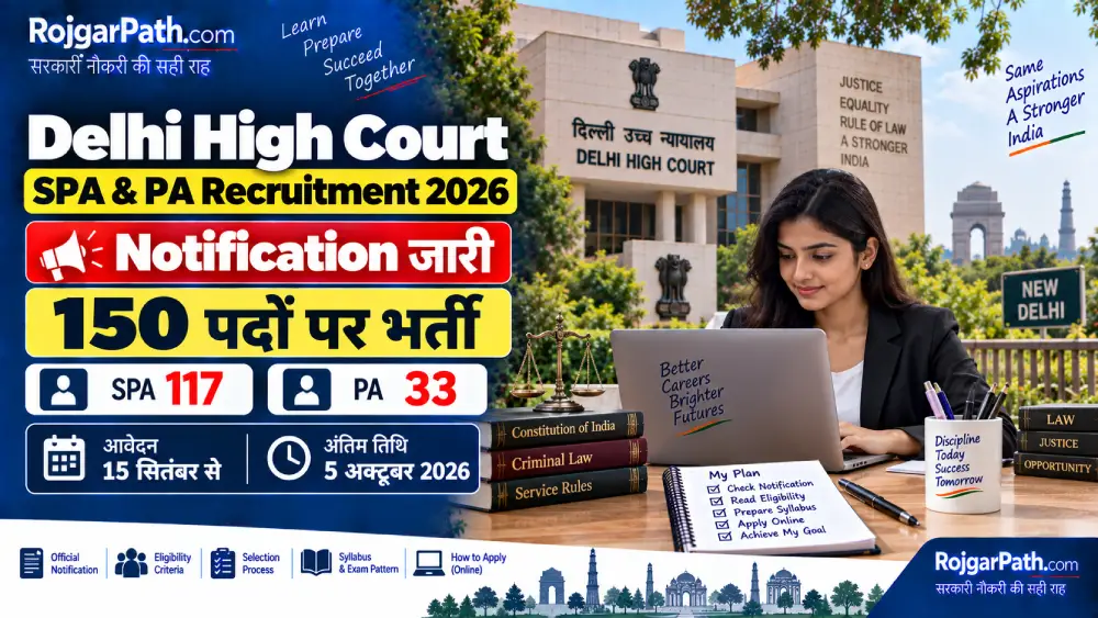 Delhi High Court SPA and PA Recruitment 2026: 150 पदों पर भर्ती, नोटिफिकेशन जारी 2 Delhi High Court SPA and PA Recruitment 2026