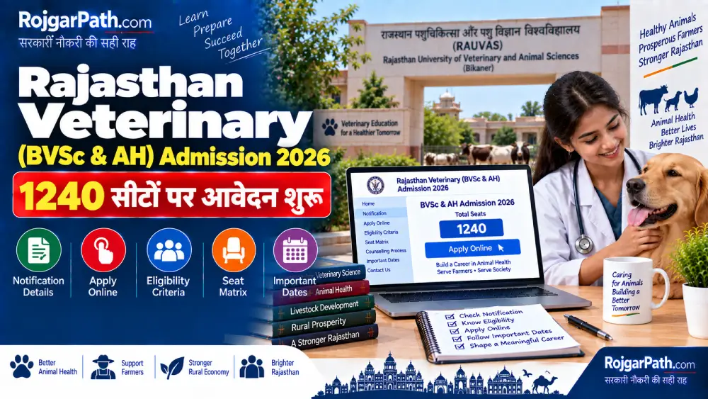 Rajasthan Veterinary (BVSc & AH) Admission 2026: 1240 सीटों पर आवेदन शुरू 2 Rajasthan Veterinary (BVSc & AH) Admission 2026