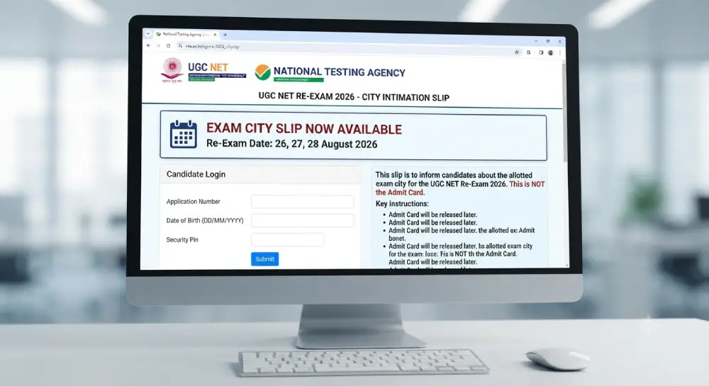 UGC NET Re-Exam City Slip 2026
