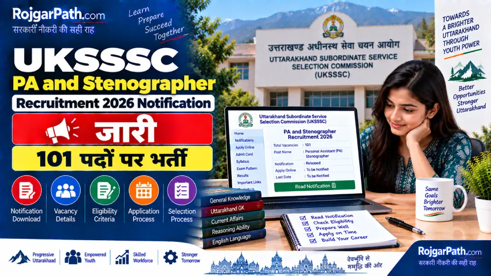 UKSSSC PA and Stenographer Recruitment 2026 Notification जारी, 101 पदों पर भर्ती 2 UKSSSC PA and Stenographer Recruitment 2026