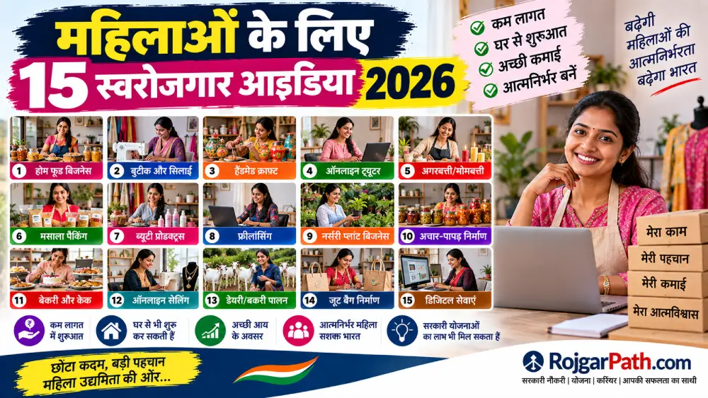 महिलाओं के लिए 15 स्वरोजगार आइडिया 2026: कम लागत में शुरू करें अपना काम 2 महिलाओं के लिए 15 स्वरोजगार आइडिया 2026