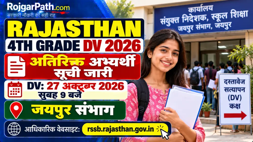 Rajasthan 4th Grade DV 2026