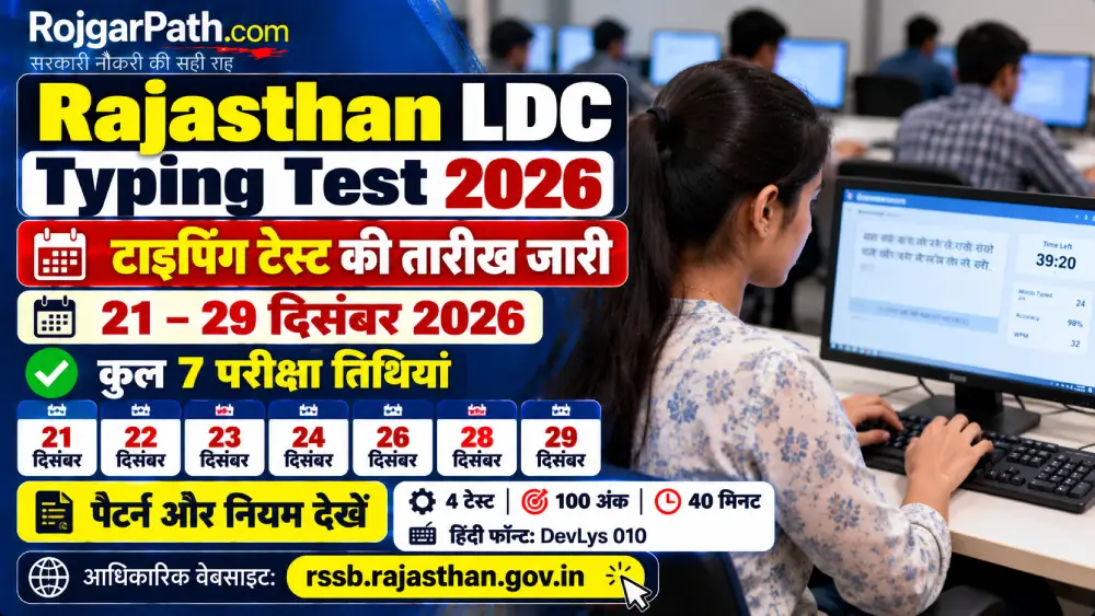 Rajasthan LDC Typing Test Date 2026