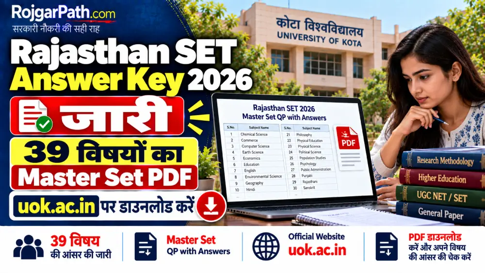 Rajasthan SET Answer Key 2026: राजस्थान एसईटी आंसर की uok.ac.in पर जारी, 39 विषयों का मास्टर सेट PDF डाउनलोड करें 2 Rajasthan SET Answer Key 2026