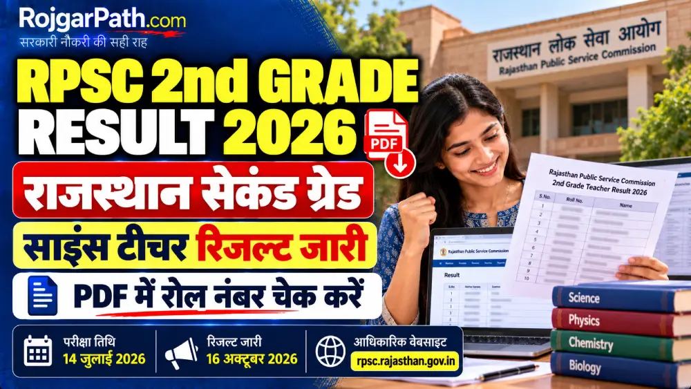 RPSC 2nd Grade Teacher Result 2026: राजस्थान सेकंड ग्रेड साइंस टीचर रिजल्ट जारी 2 RPSC 2nd Grade Science Cut Off 2026