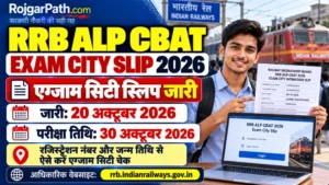 RRB ALP CBAT Exam City Slip 2026