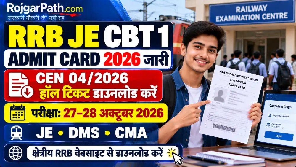 RRB JE CBT 1 Admit Card 2026