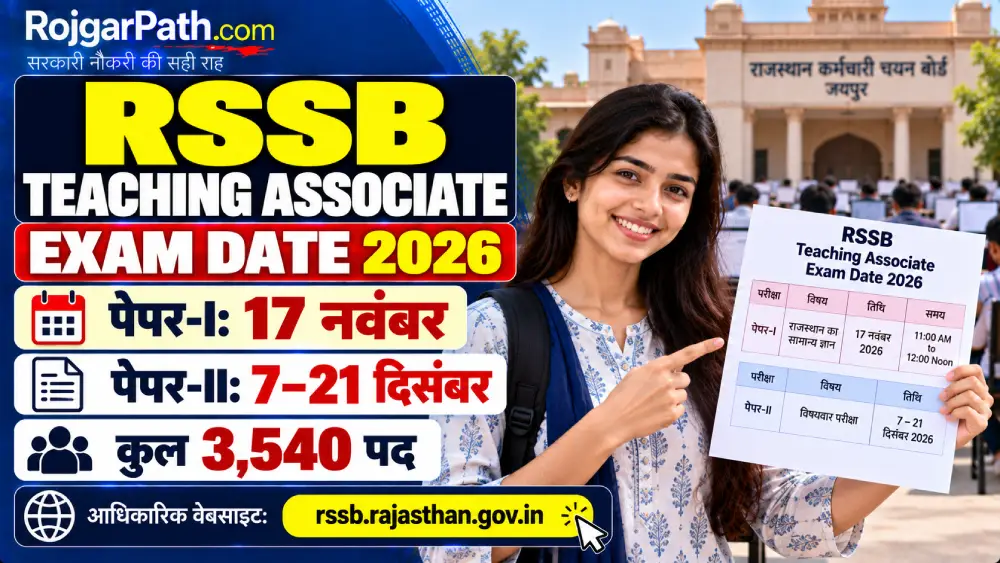 RSSB Teaching Associate परीक्षा 2026