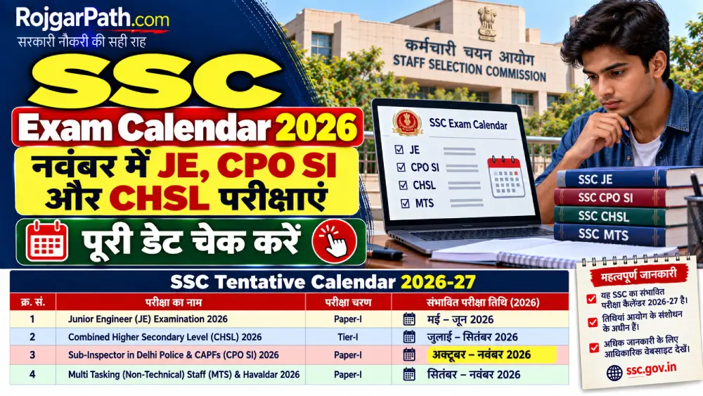 SSC Exam Calendar 2026: नवंबर में होंगी JE, CPO SI और CHSL परीक्षाएं, चेक करें डेट 2 SSC Exam Calendar 2026