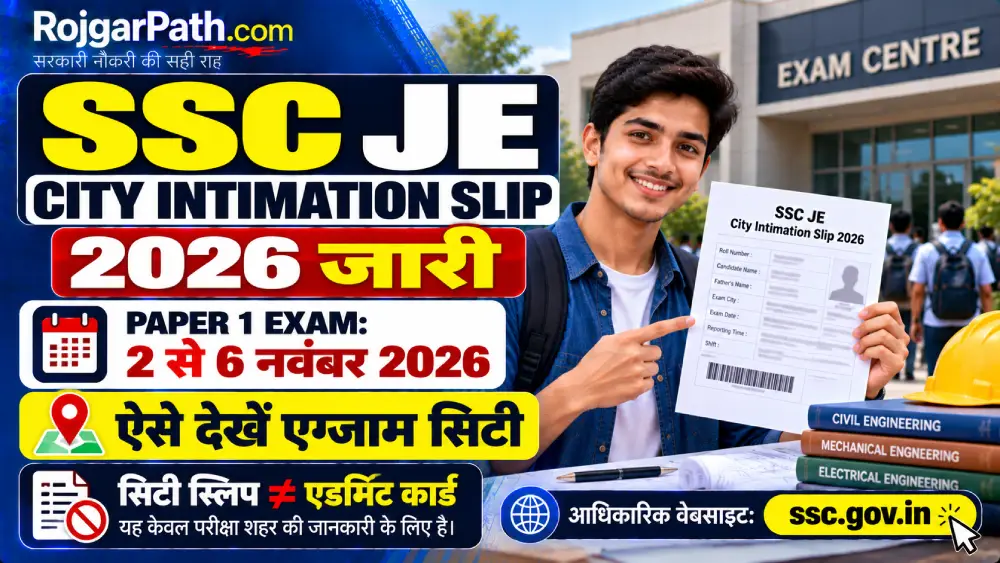 SSC JE City Intimation Slip 2026
